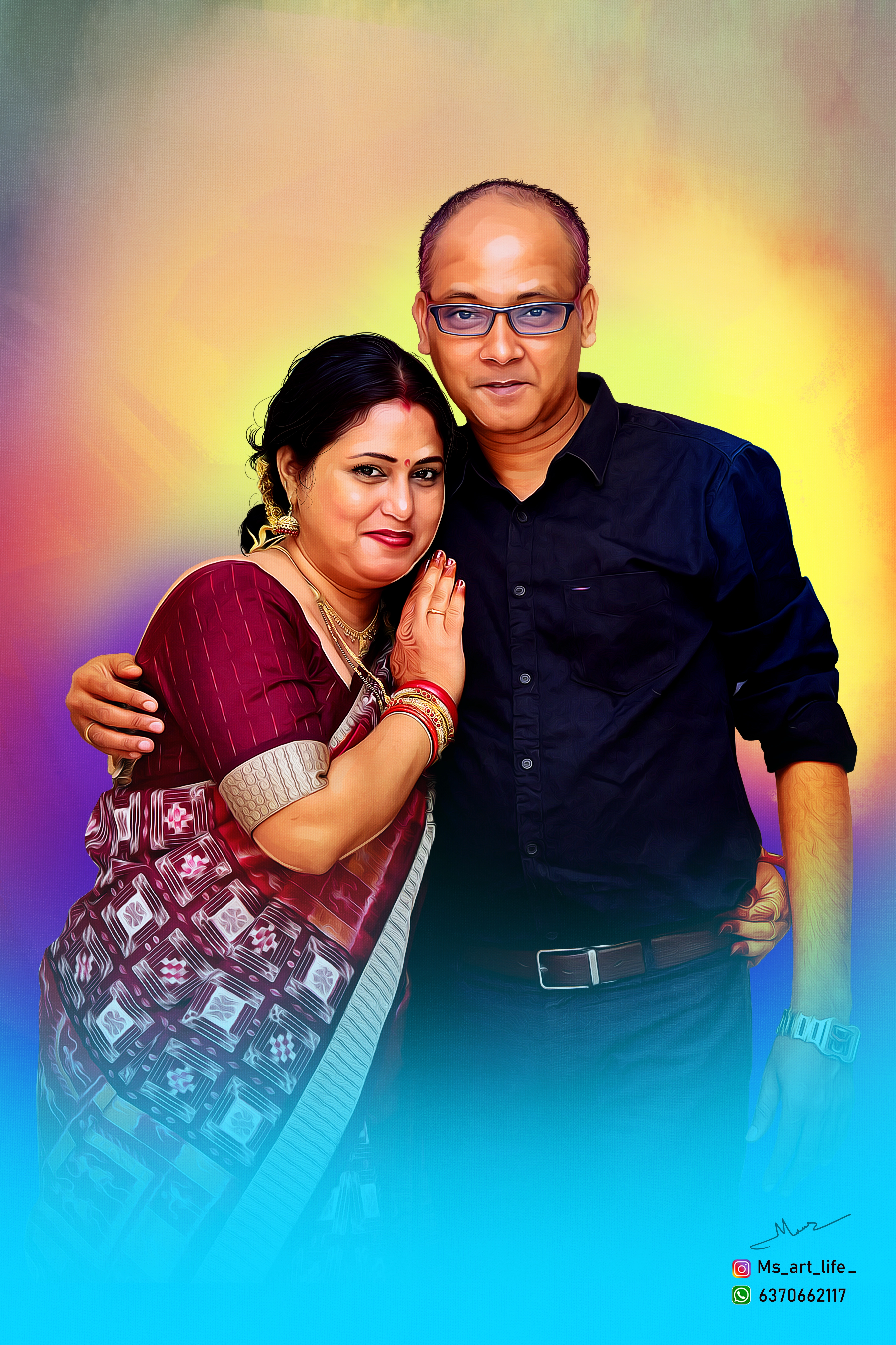 Couple Canvas Digital Painting